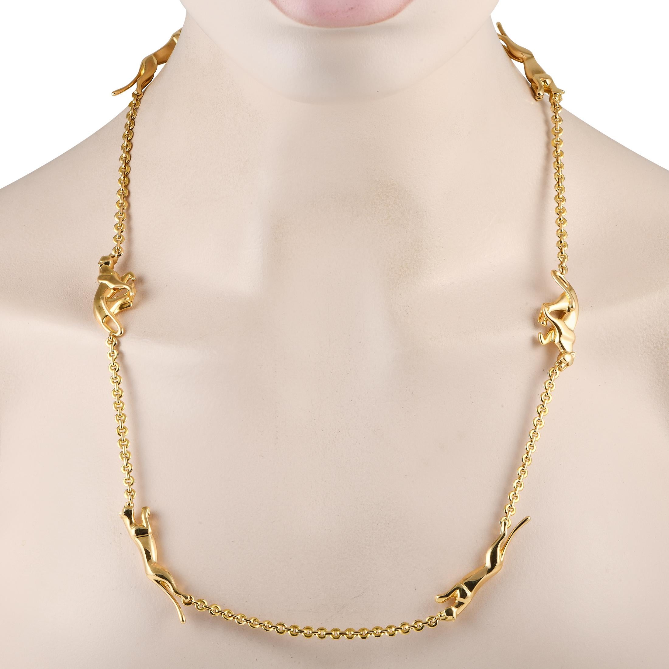 Cartier Vintage Panthere 18K Gelbgold Halskette CA03-101123, Vintage Damen