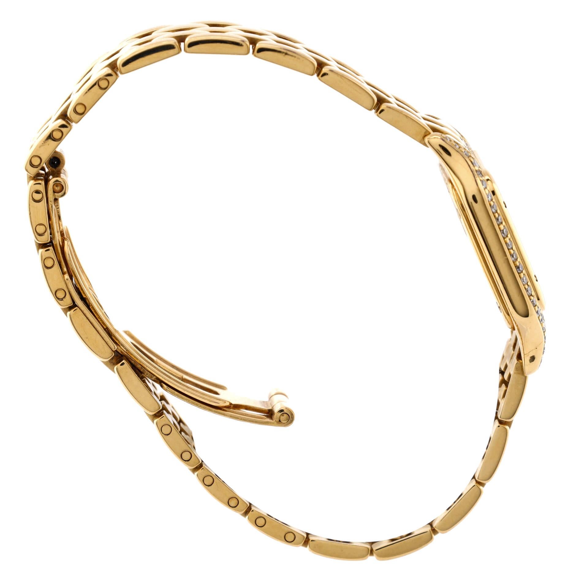 Cartier Vintage Panthere de Cartier Quarzuhr Gelbgold mit Diamant im Zustand „Gut“ in New York, NY
