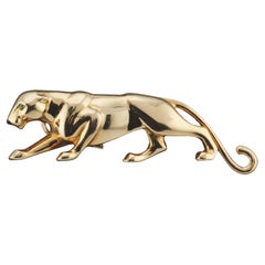 Cartier Vintage Panthere Emerald 18k Yellow Gold Brooch