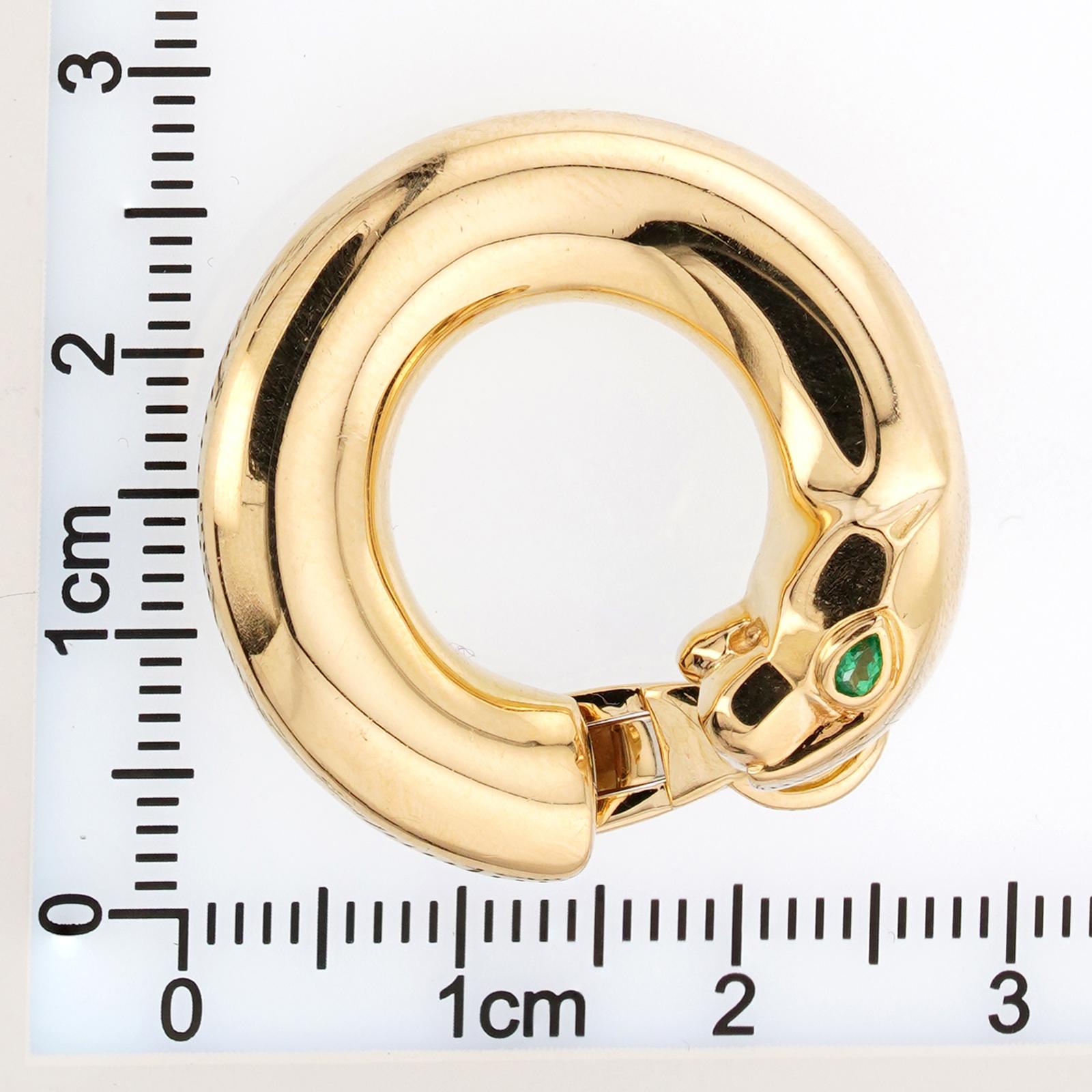 CARTIER Vintage Panthere Smaragd 18k Gelbgold Ohrringe 2