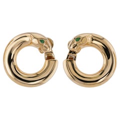 CARTIER Vintage Panthere Smaragd 18k Gelbgold Ohrringe
