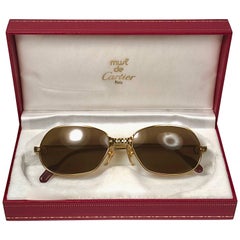 Cartier Vintage Panthere GM 56MM Gold Heavy Plated Sunglasses France 