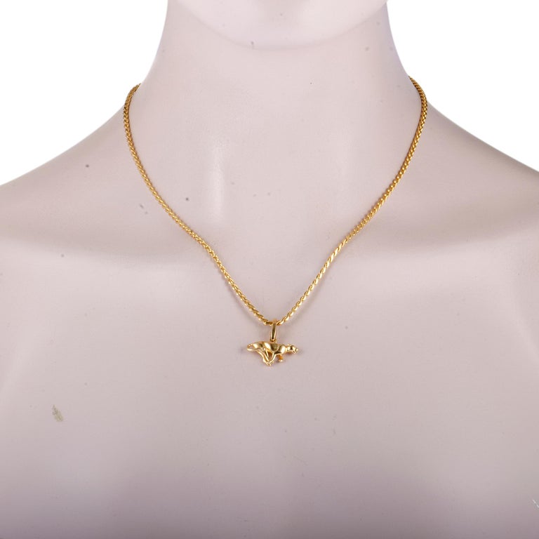 Cartier Vintage Panthere Yellow Gold Pendant Necklace at 1stDibs