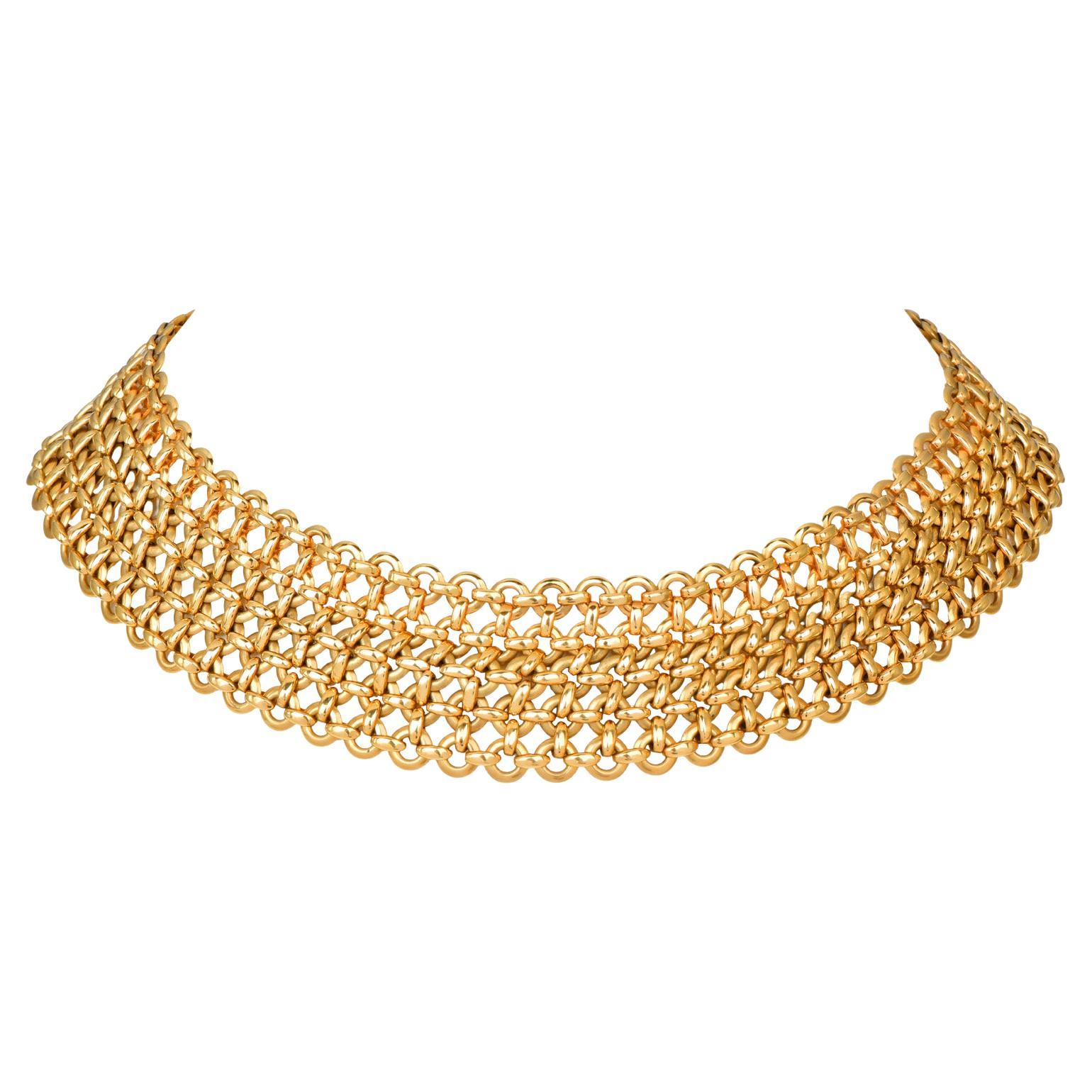 Collar de cota de malla Cartier Vintage Penélope de oro de 18 quilates
