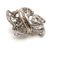 Vintage Platinum Diamond Flower Brooch Pendant