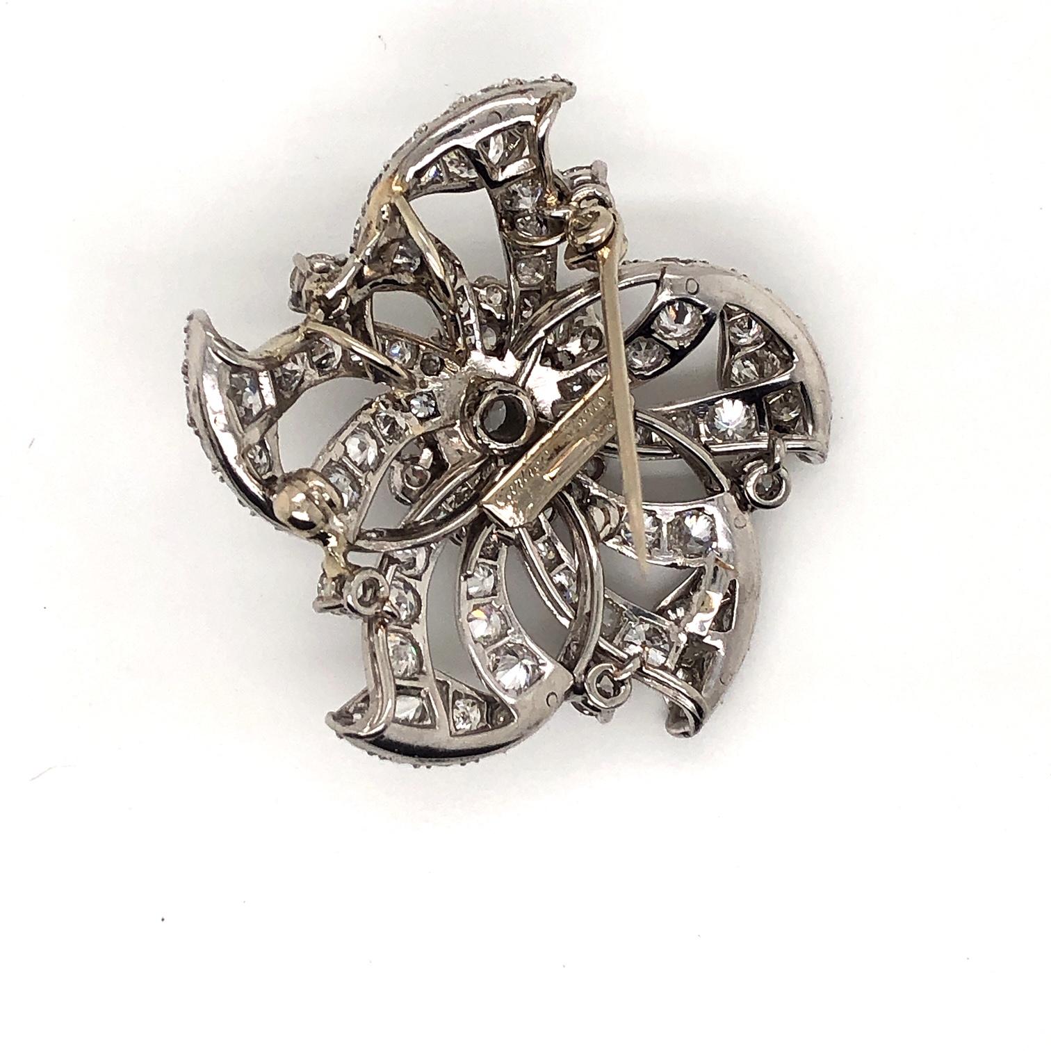 vintage platinum diamond brooch