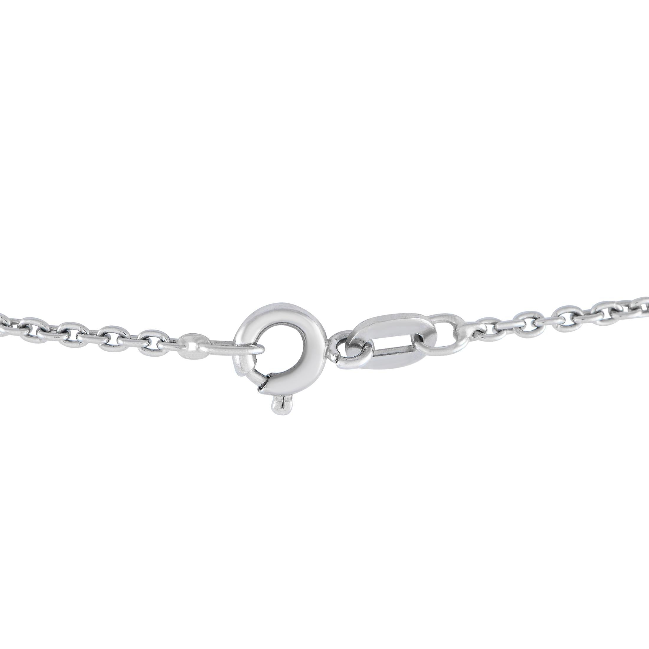 Cartier Vintage Platin-Diamant-Anhänger-Halskette (Rundschliff)