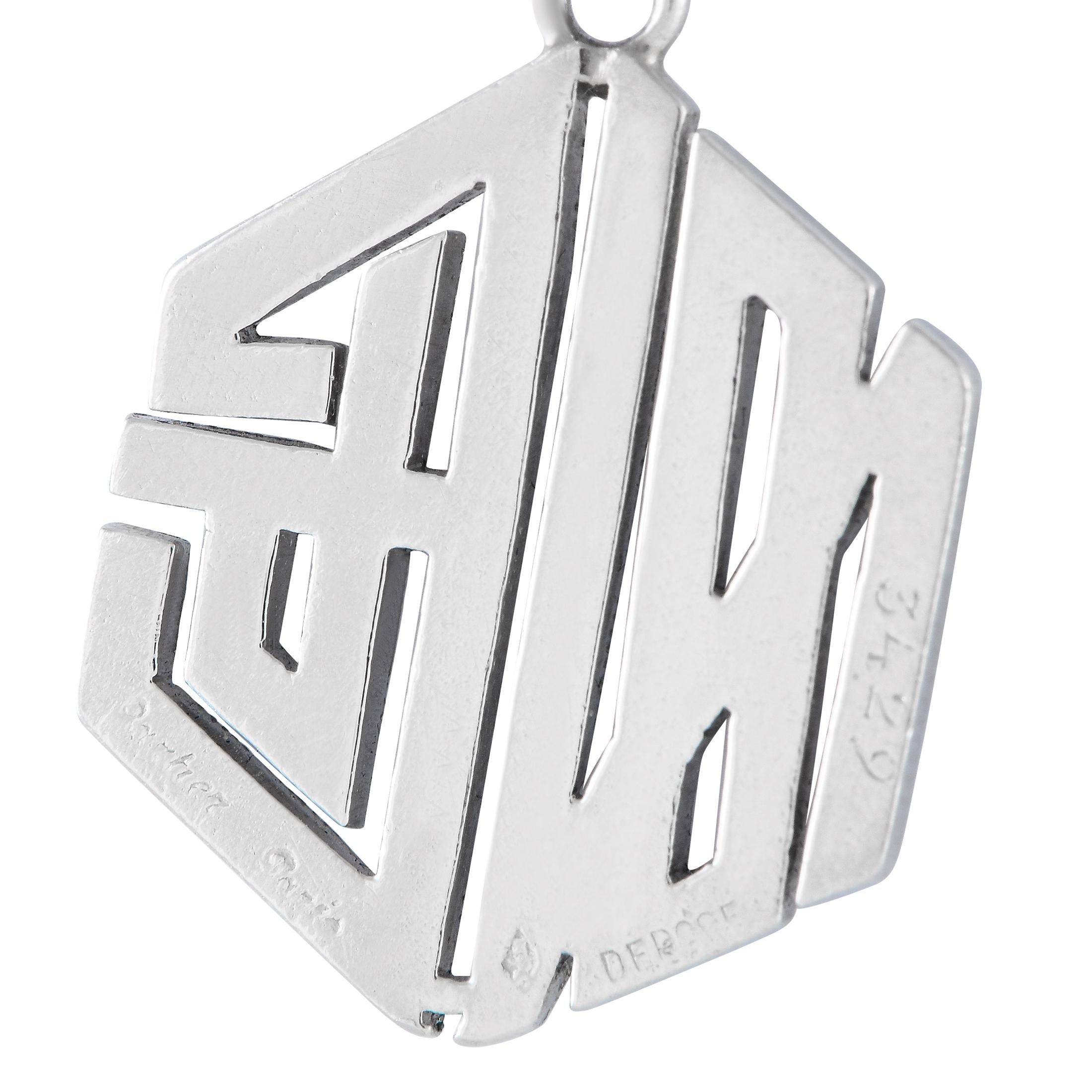 Cartier Vintage Platin-Diamant-Anhänger-Halskette im Zustand „Hervorragend��“ in Southampton, PA