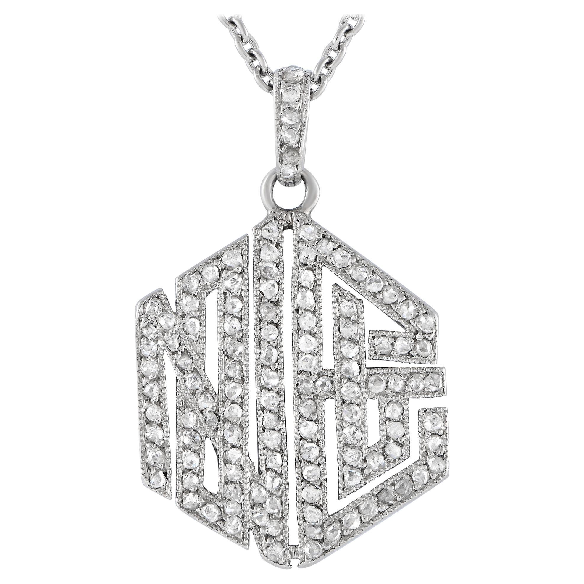Cartier Vintage Platin-Diamant-Anhänger-Halskette