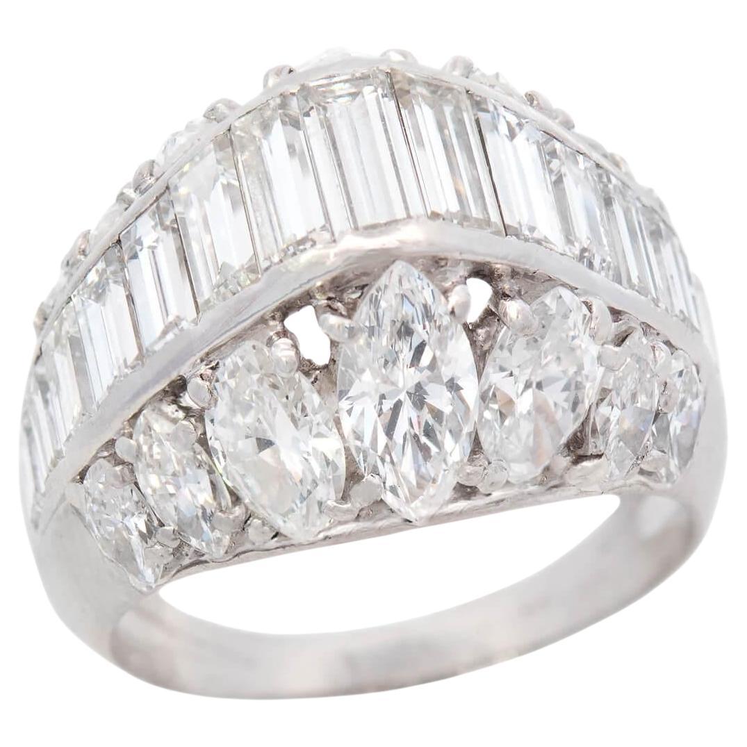 CARTIER Vintage Platinum Diamond Pyramid Ring