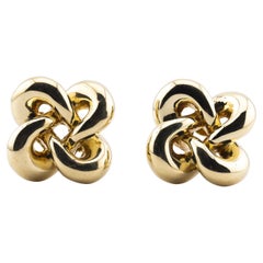 Orecchini Cartier Vintage Quatrefoil Midcentury in oro giallo 18 carati
