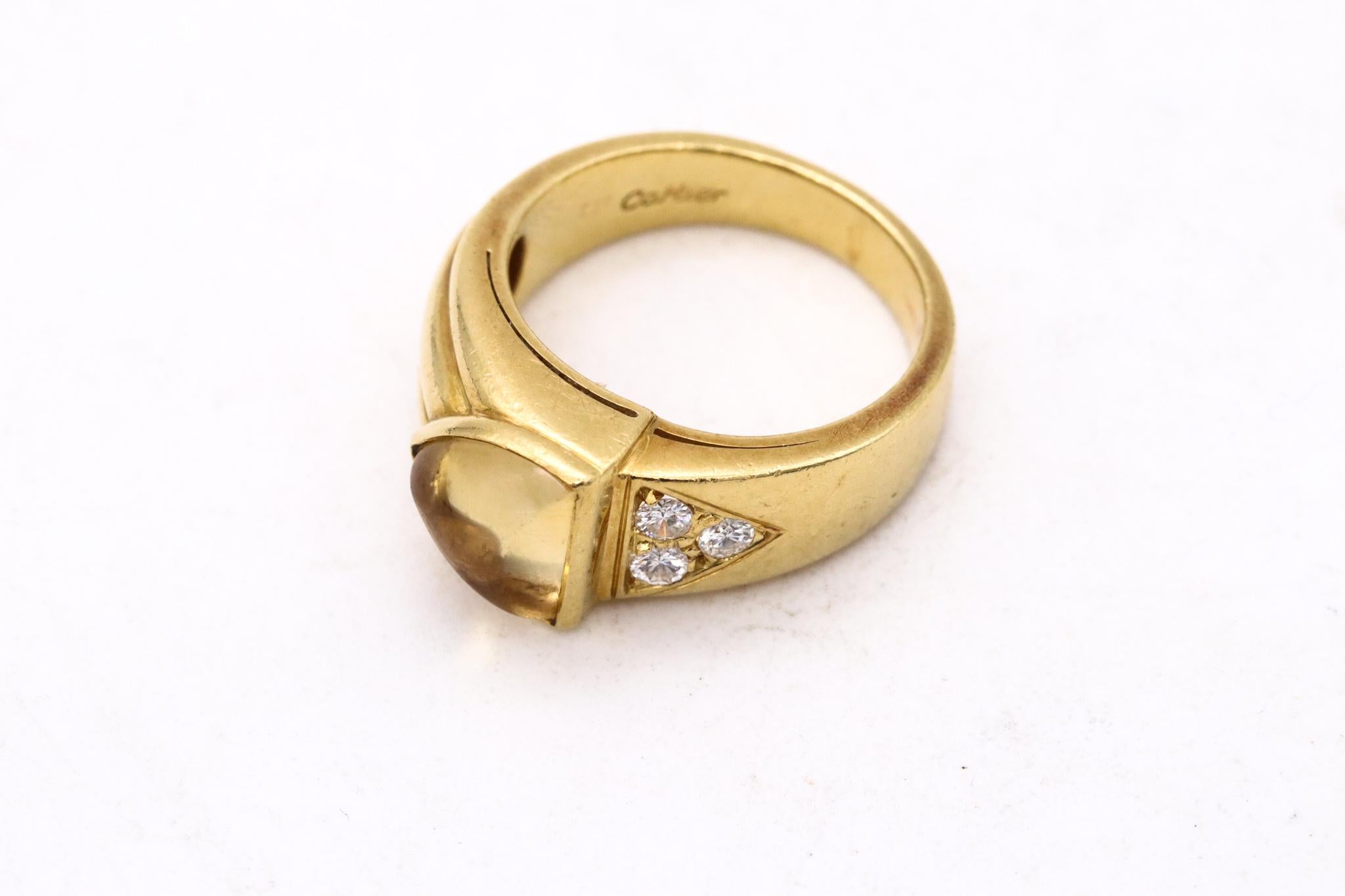 Cartier Vintage Ring in 18Kt Gold with 1.78 Ctw in VS Diamonds and Citrine For Sale 3