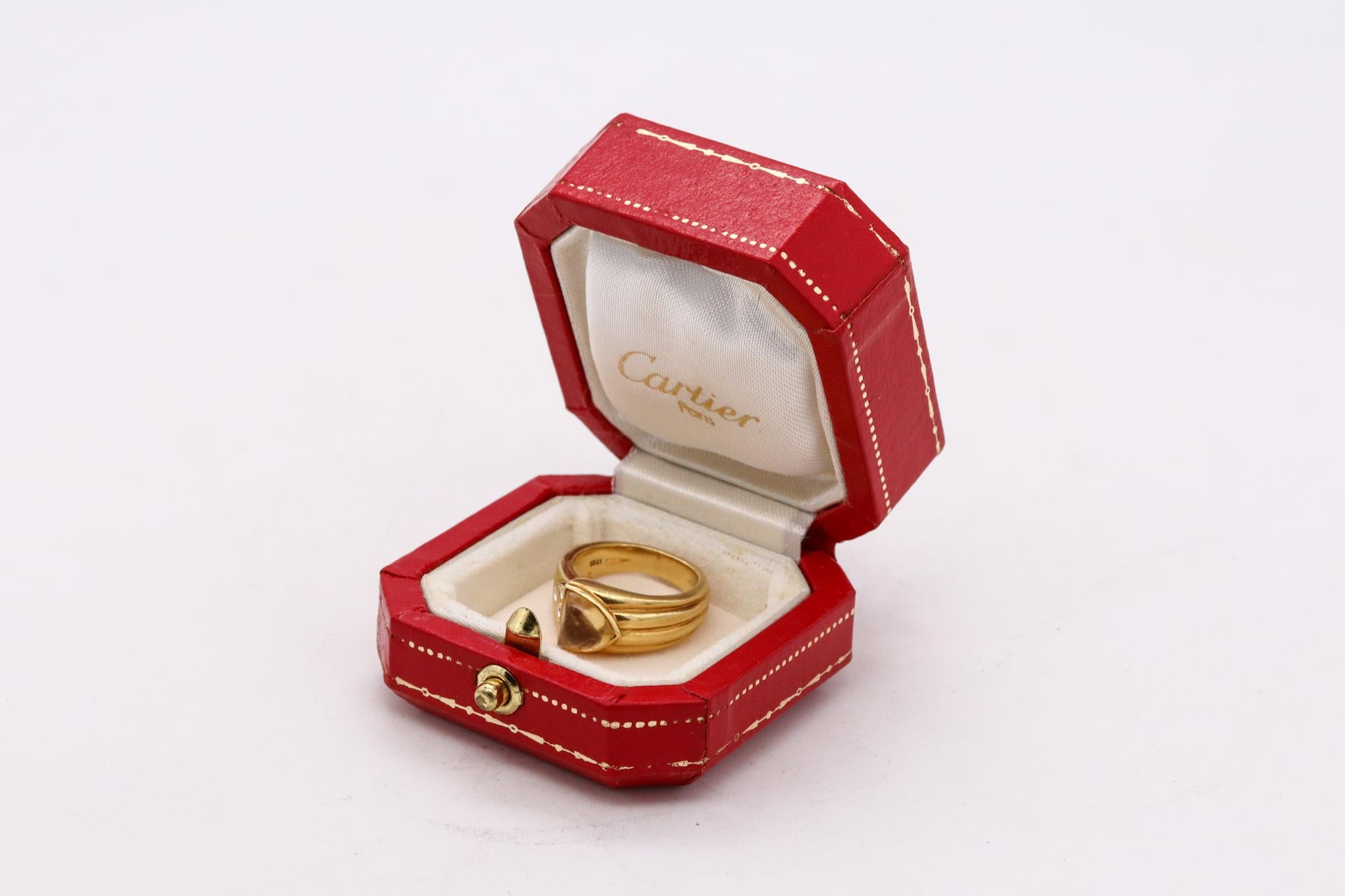 Cartier Vintage Ring in 18Kt Gold with 1.78 Ctw in VS Diamonds and Citrine For Sale 4