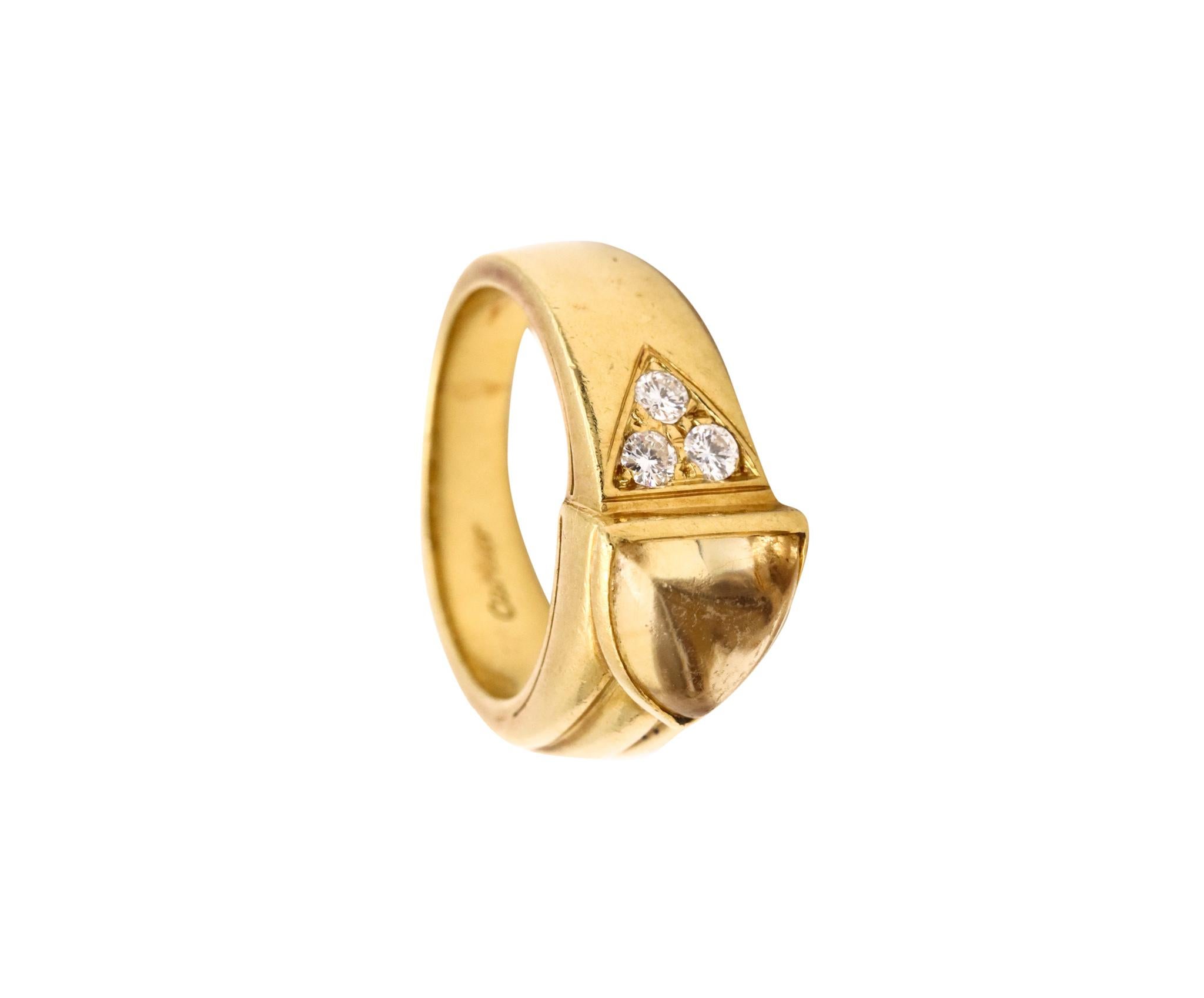 Cartier Vintage Ring in 18Kt Gold with 1.78 Ctw in VS Diamonds and Citrine For Sale 5