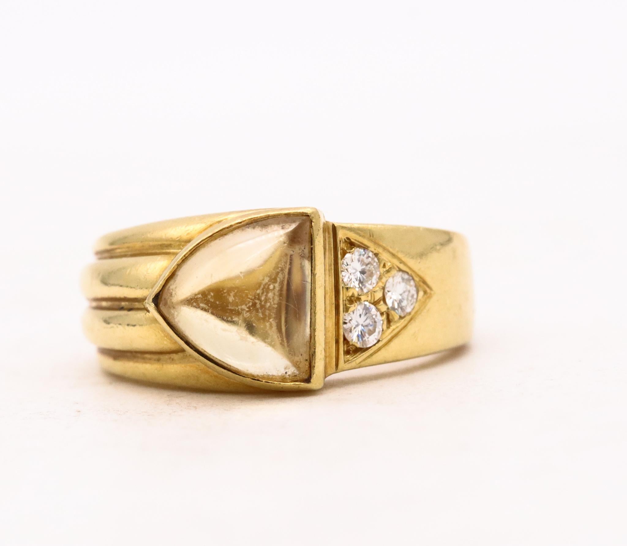 Cartier Vintage Ring in 18Kt Gold with 1.78 Ctw in VS Diamonds and Citrine In Excellent Condition For Sale In Miami, FL