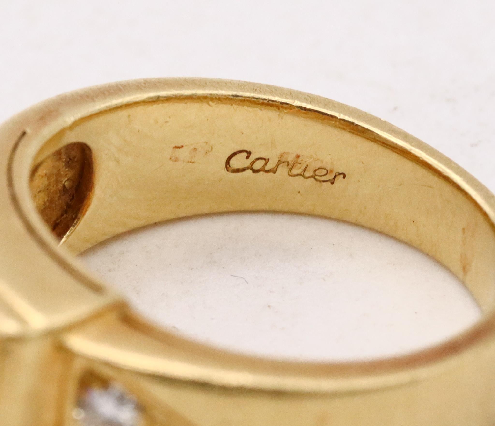 Cartier Vintage Ring in 18Kt Gold with 1.78 Ctw in VS Diamonds and Citrine For Sale 1