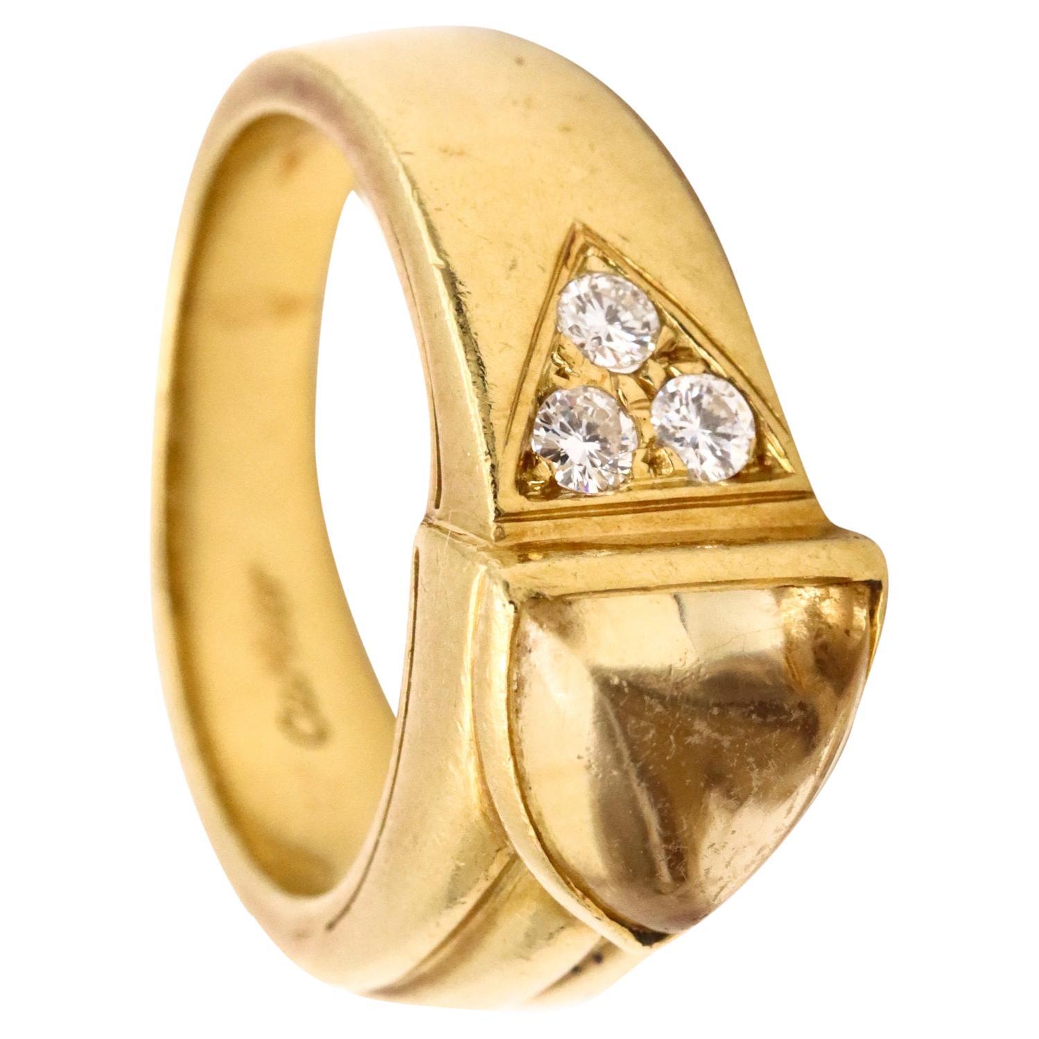 Cartier Vintage Ring in 18Kt Gold with 1.78 Ctw in VS Diamonds and Citrine