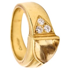 Cartier Vintage Ring in 18Kt Gold with 1.78 Ctw in VS Diamonds and Citrine