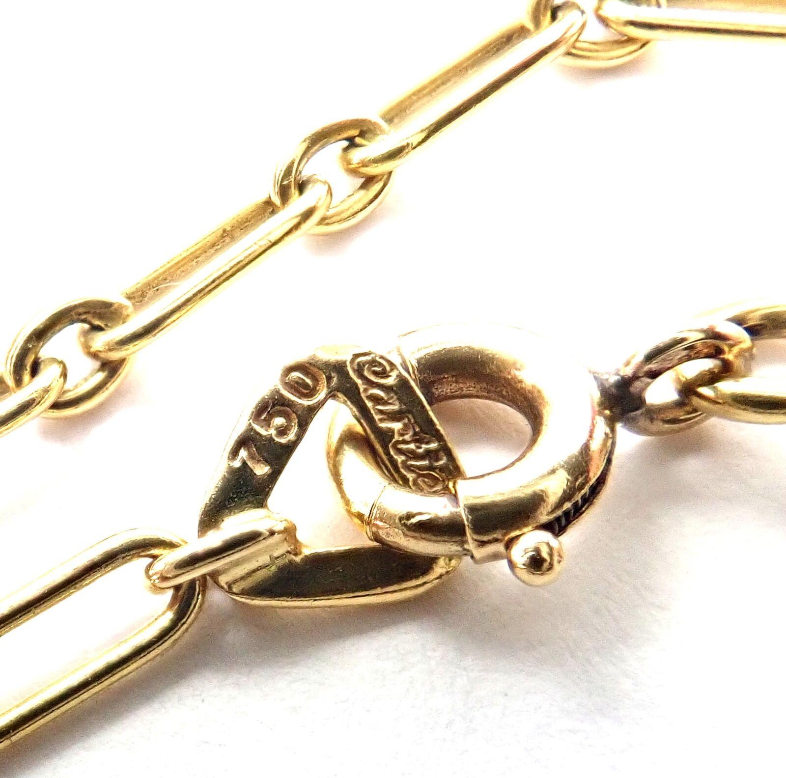 Cartier Vintage Rock Crystal Lapis Pendant Yellow Gold Link Chain Necklace 5