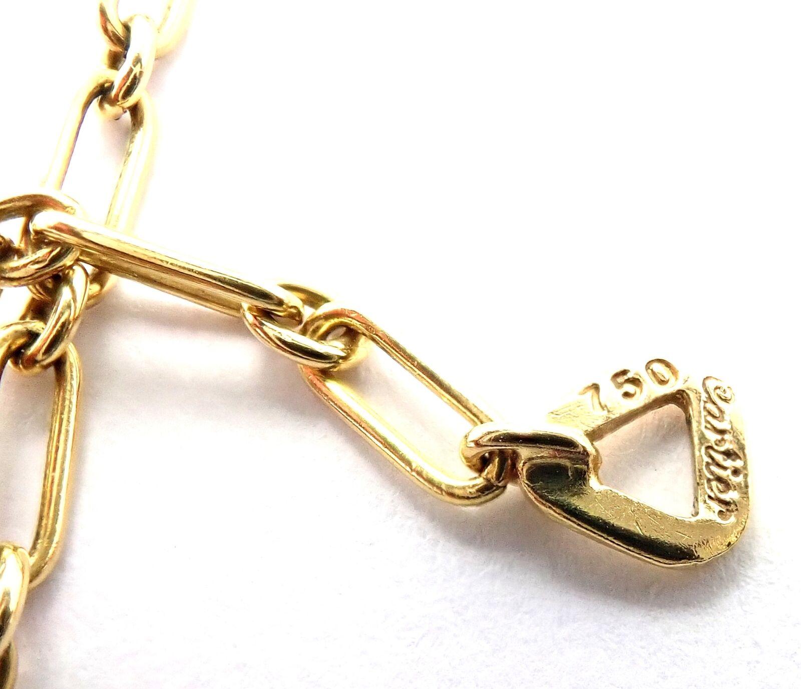 Cartier Vintage Rock Crystal Lapis Pendant Yellow Gold Link Chain Necklace 6