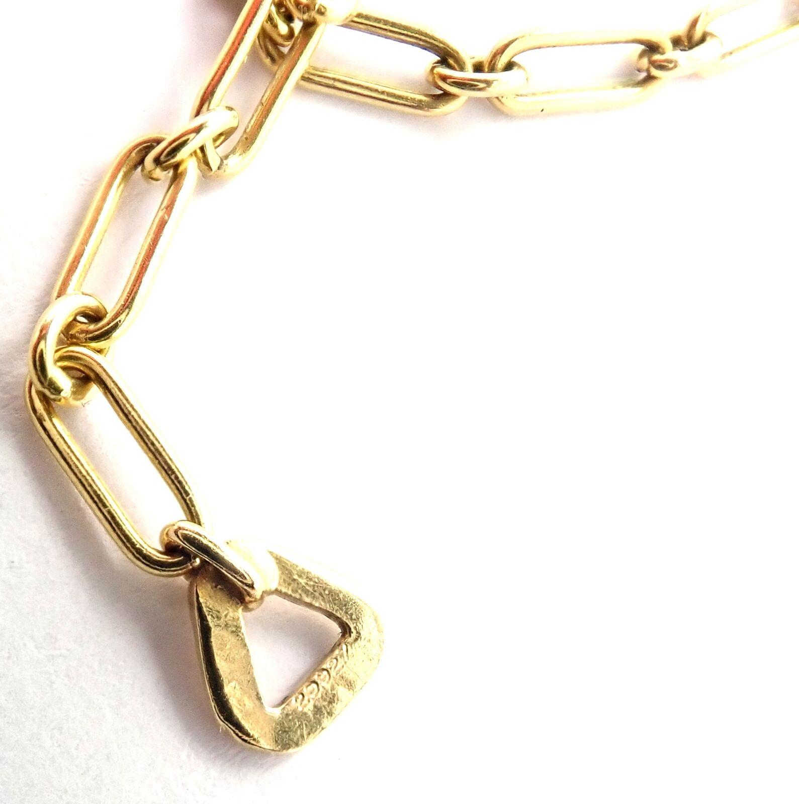 Cartier Vintage Rock Crystal Lapis Pendant Yellow Gold Link Chain Necklace 7