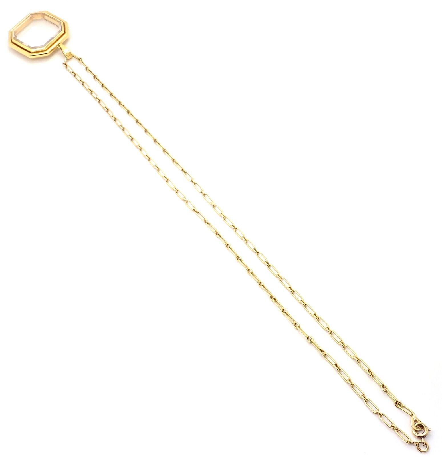 Cartier Vintage Rock Crystal Lapis Pendant Yellow Gold Link Chain Necklace 1
