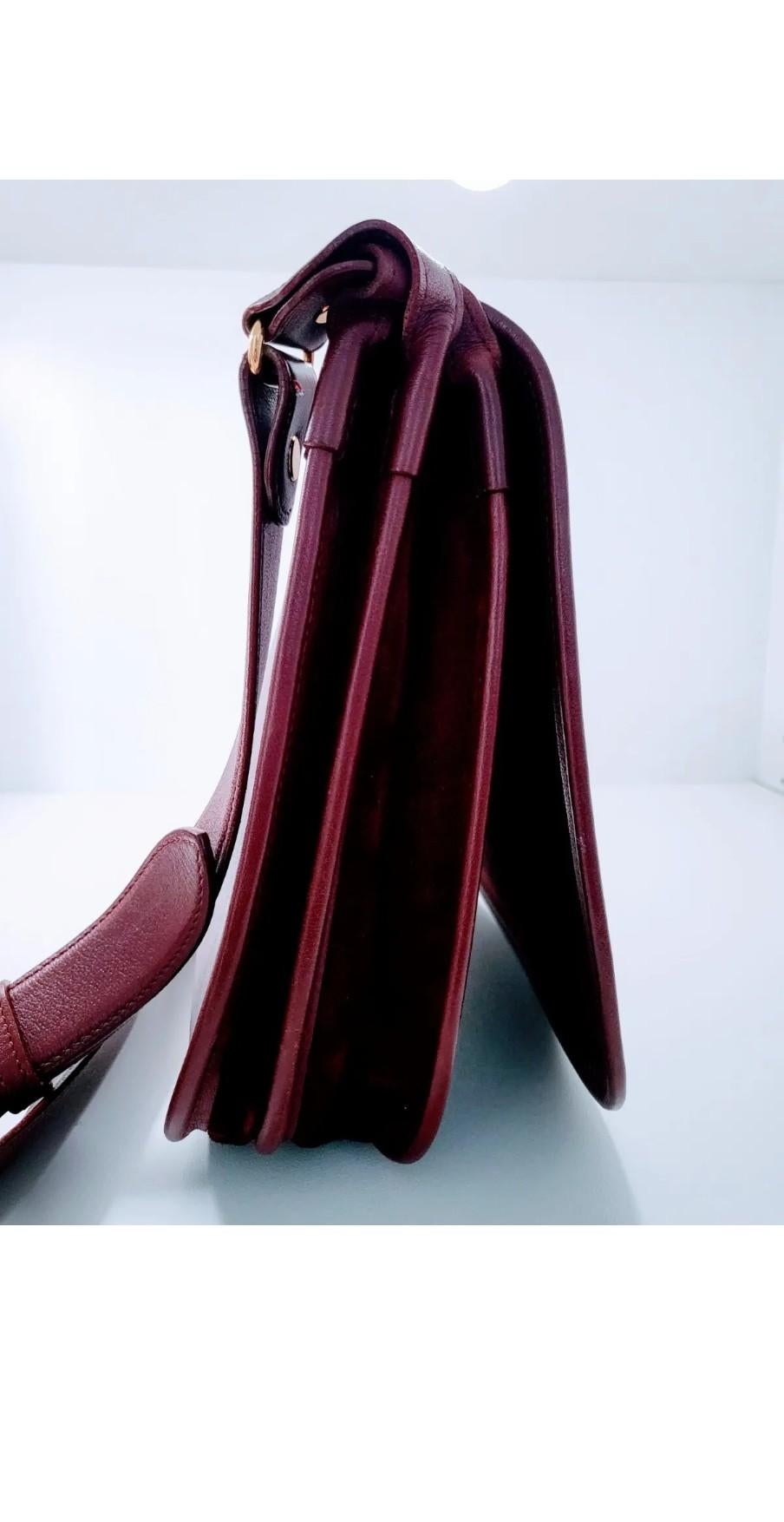 Women's Cartier Vintage Ruby Red Messenger Flap Bag