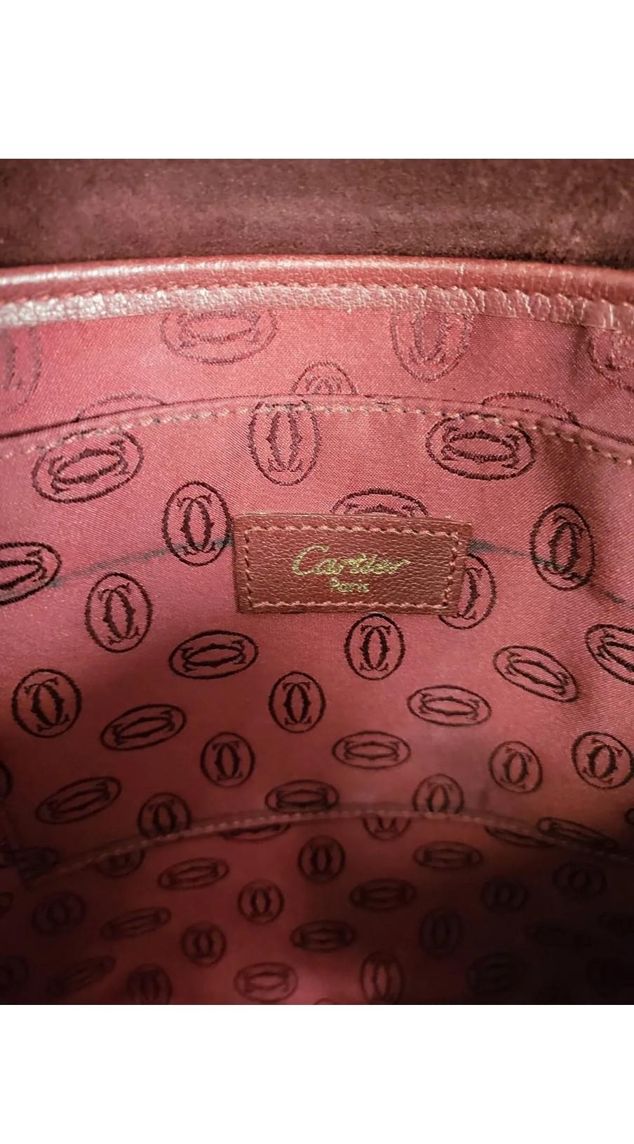 Cartier Vintage Ruby Red Messenger Flap Bag 3