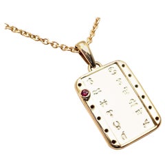 Cartier Vintage Ruby Zodiac Yellow and White Gold Pendant Necklace