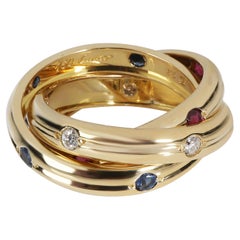 Cartier Vintage Russian Trinity Diamond Ring in 18K Yellow Gold 0.15 CTW