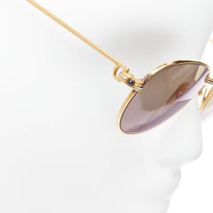 CARTIER Vintage S Saphir 55-18 vergoldete Rahmen-Sonnenbrille mit grünem Linsen, Vintage
