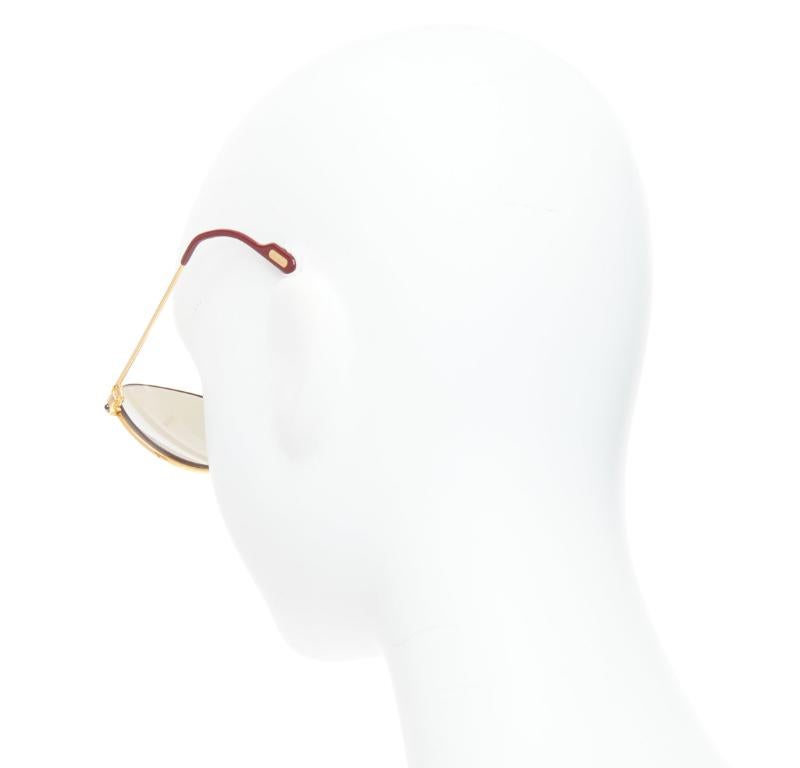 Women's CARTIER Vintage S Sapphire 55-18 gold plated frame green lens sunglasses For Sale