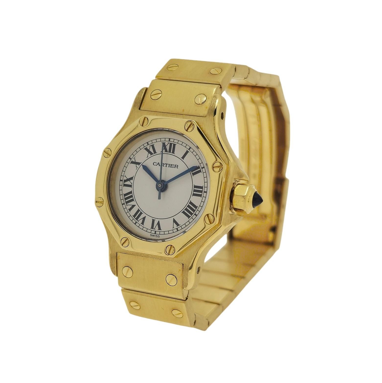 Cartier Vintage Santos 18K Gold Rundes Armband auf Armband, Vintage  1. Serie, um 1980 im Zustand „Hervorragend“ im Angebot in Santa Monica, CA