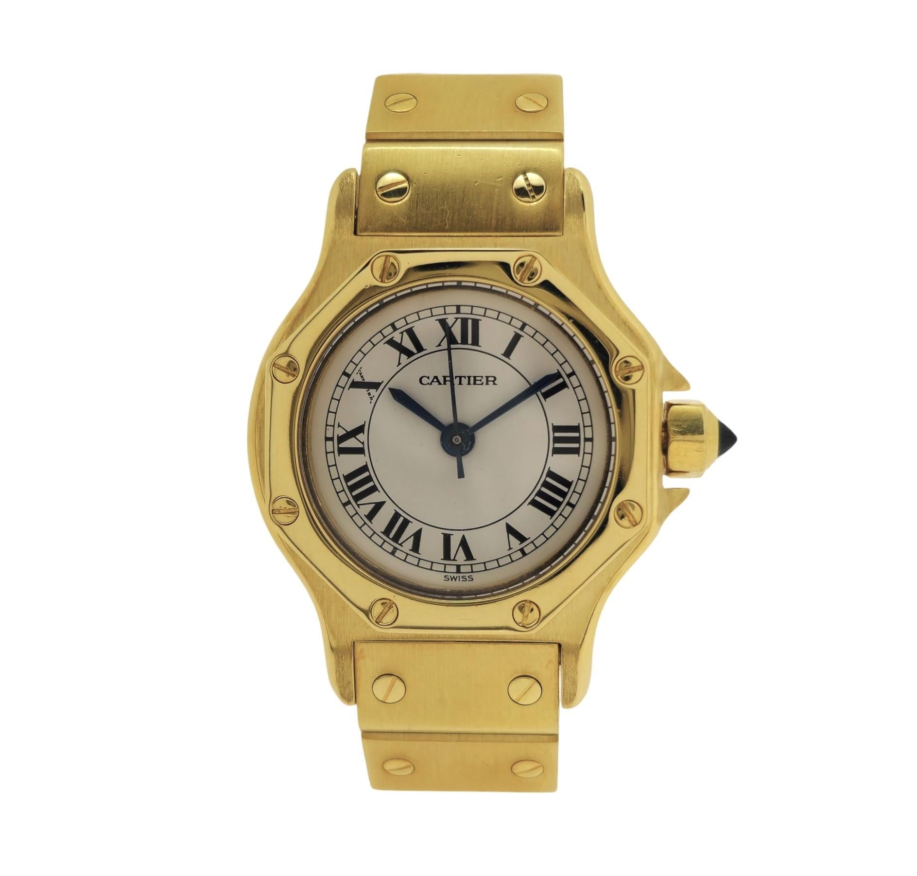 Cartier Vintage Santos 18K Gold Rundes Armband auf Armband, Vintage  1. Serie, um 1980 Damen im Angebot