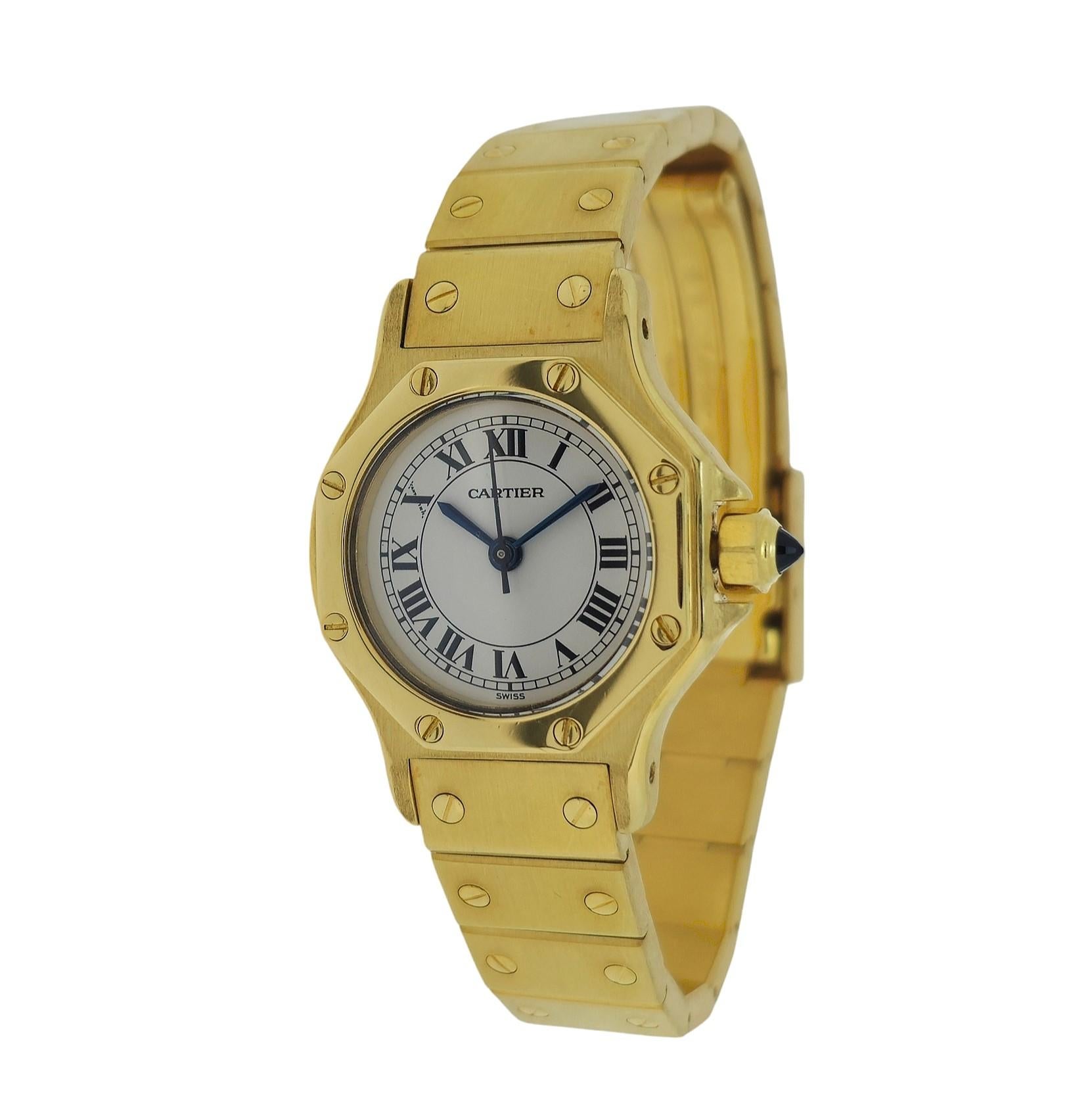 Cartier Vintage Santos 18K Gold Rundes Armband auf Armband, Vintage  1. Serie, um 1980 im Angebot 1