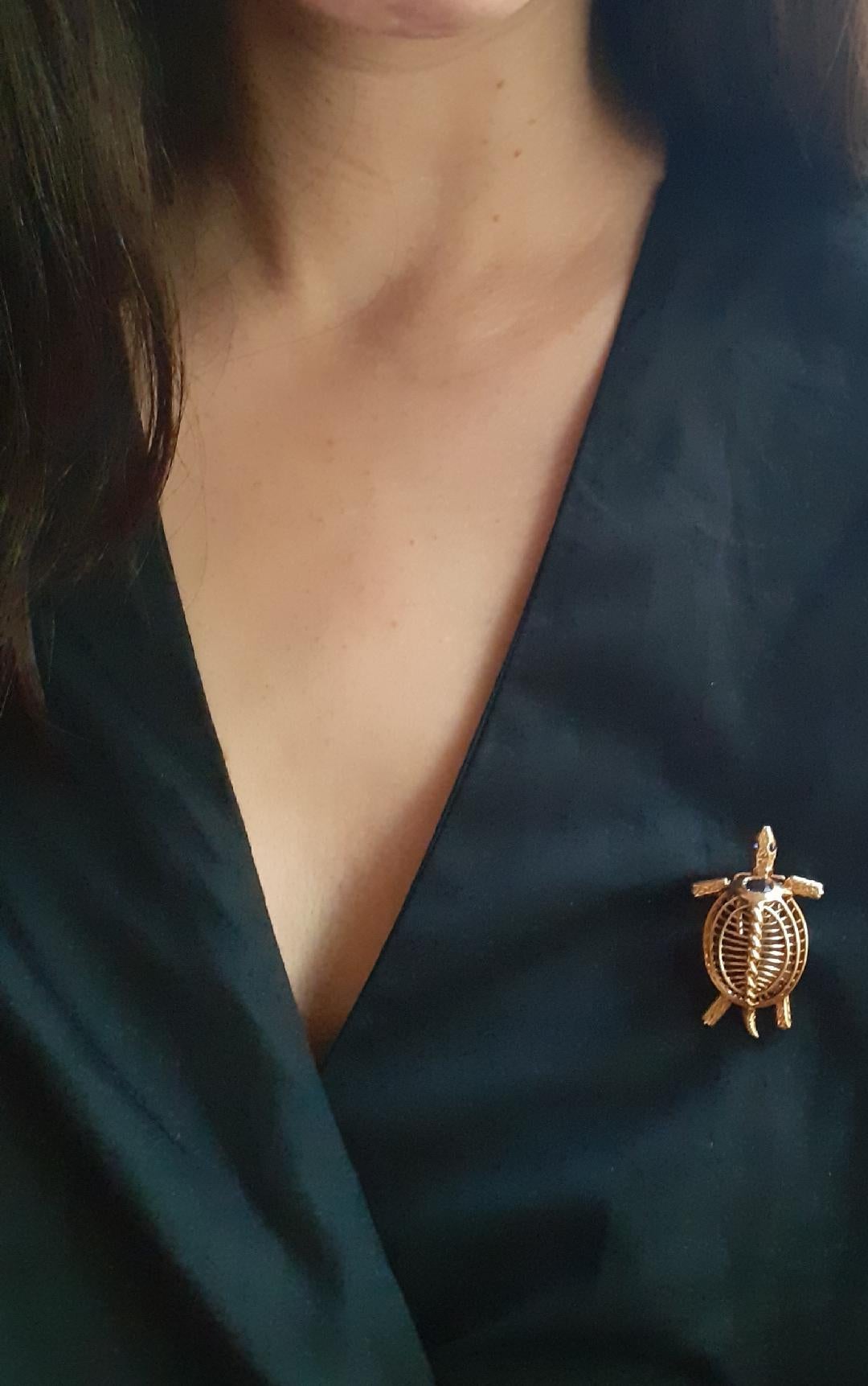 vintage turtle brooch pin