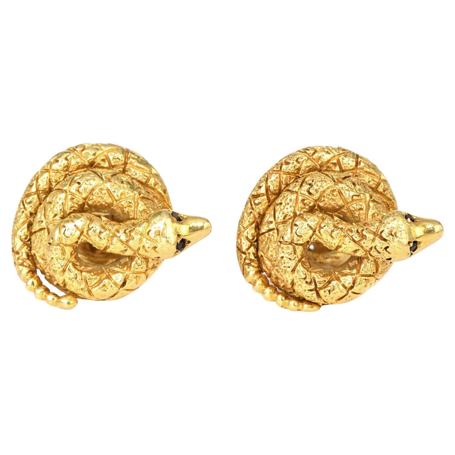 Cartier Vintage Snake 18k yellow gold Cufflinks