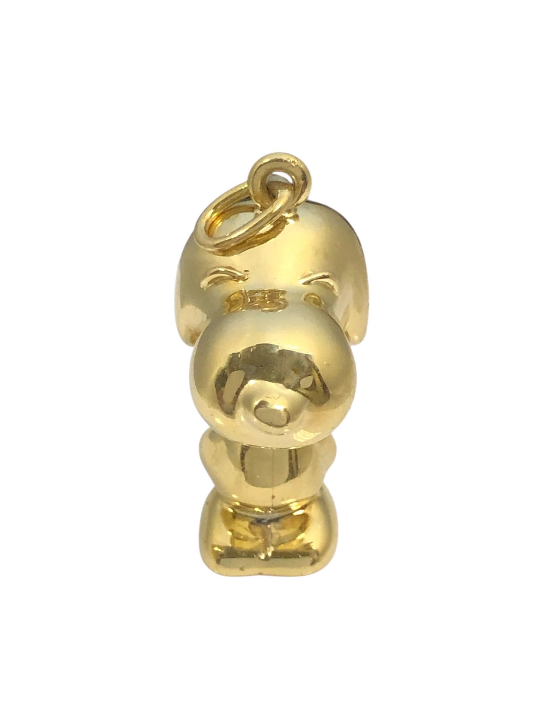 Circa 1966 Cartier Snoopy 18k Yellow Gold Charm, united features Charles Schultz created for the 