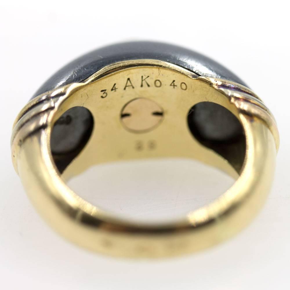 Women's Cartier Vintage Solitaire Diamond Silverium 18 Karat Yellow Gold Ring For Sale