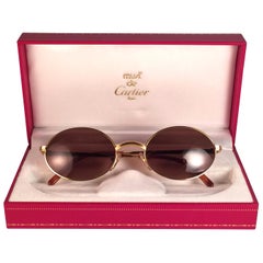Cartier Vintage Sorbonne 49MM Chapado en Oro  Gafas de sol France, 1990