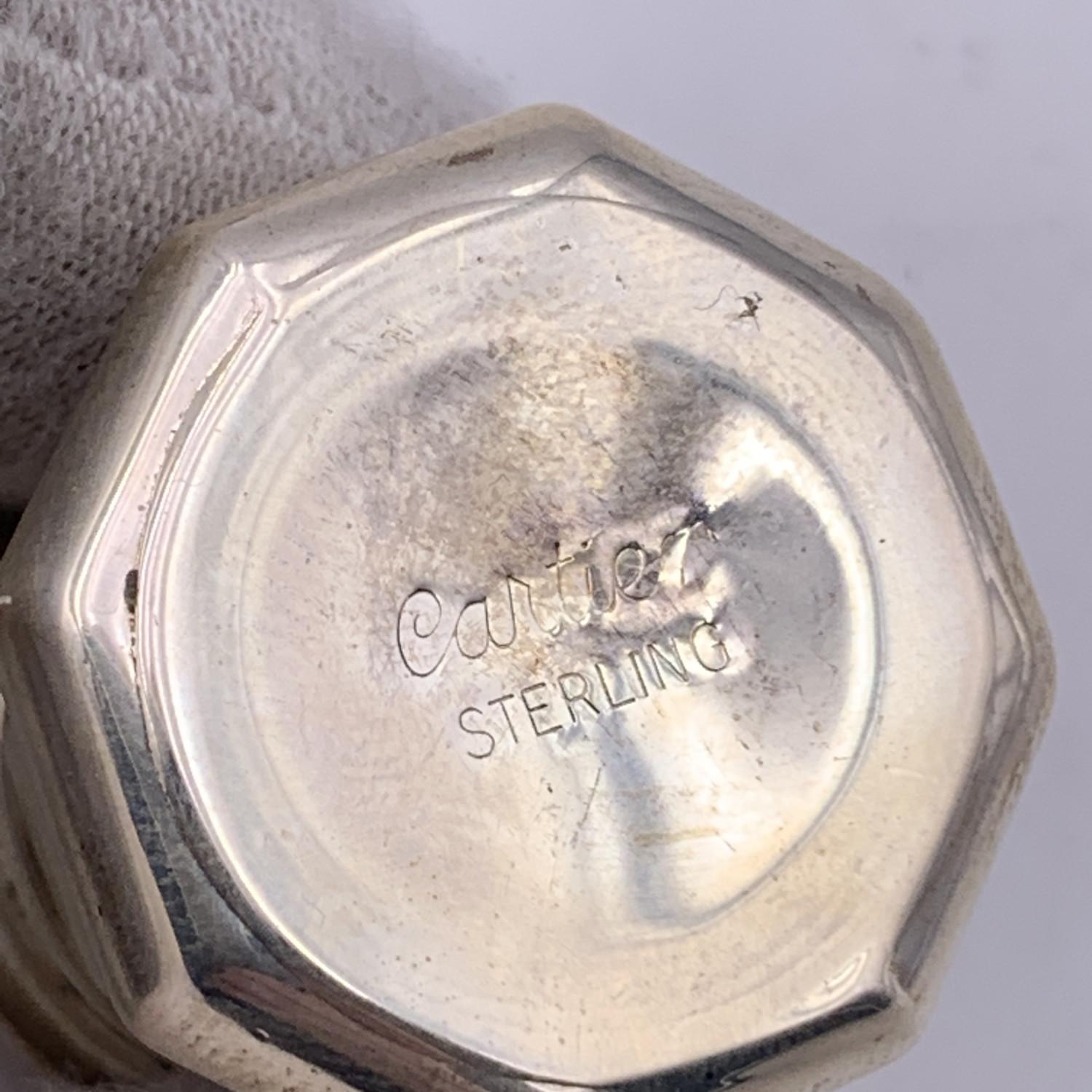 Cartier Vintage Sterling Silver Mini Pepper and Salt Shakers Set In Good Condition For Sale In Rome, Rome