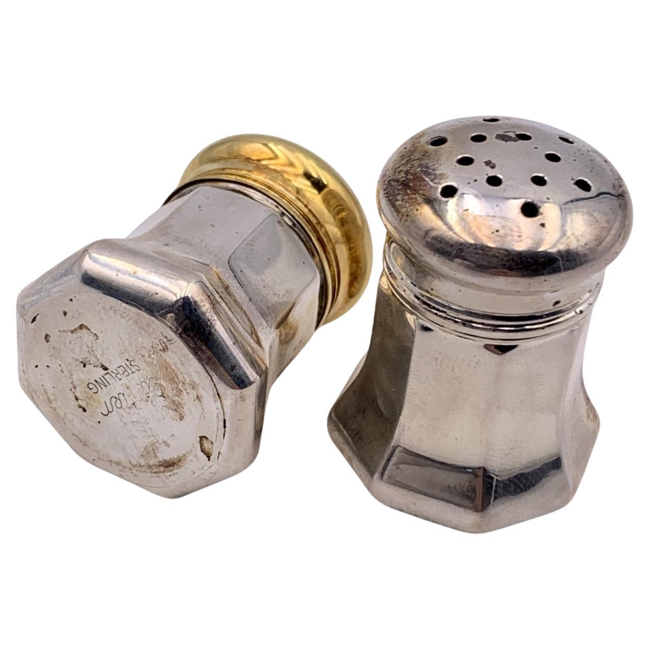 Cartier Vintage Sterling Silver Mini Pepper and Salt Shakers Set For Sale