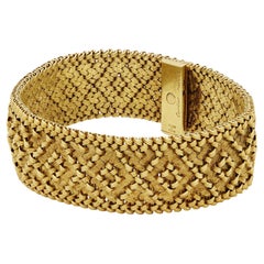 Cartier Vintage Textured 18ct Yellow Gold Bracelet Circa 1960