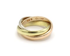Cartier Vintage Tri-Color Trinity Rolling Ribbed Band Ring