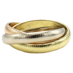 Cartier Vintage Tri-Color Trinity Rolling Ribbed Band Ring 
