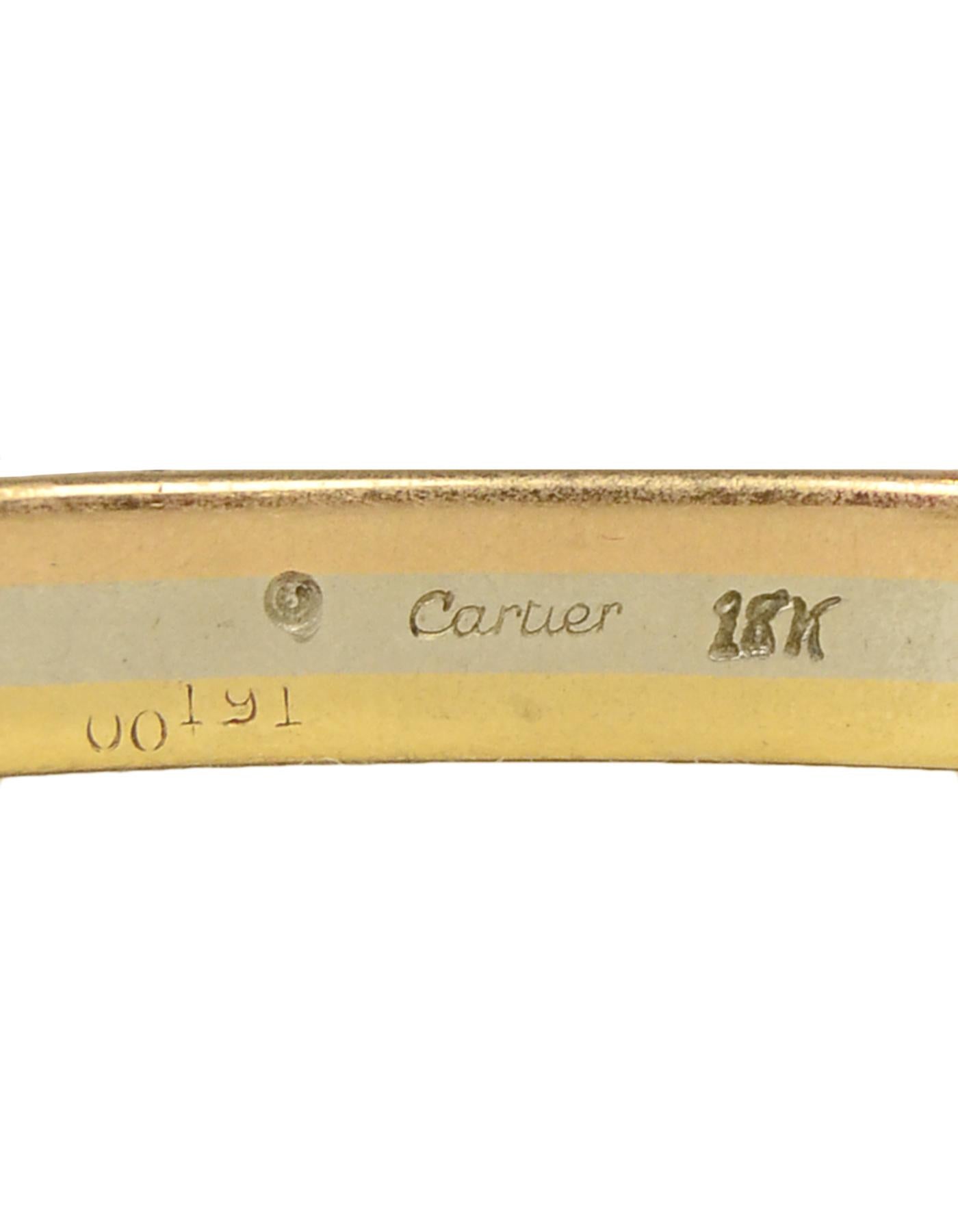 Cartier Vintage Tricolor 18K Gold Trinity Diamond Double C Manschette Armband Damen
