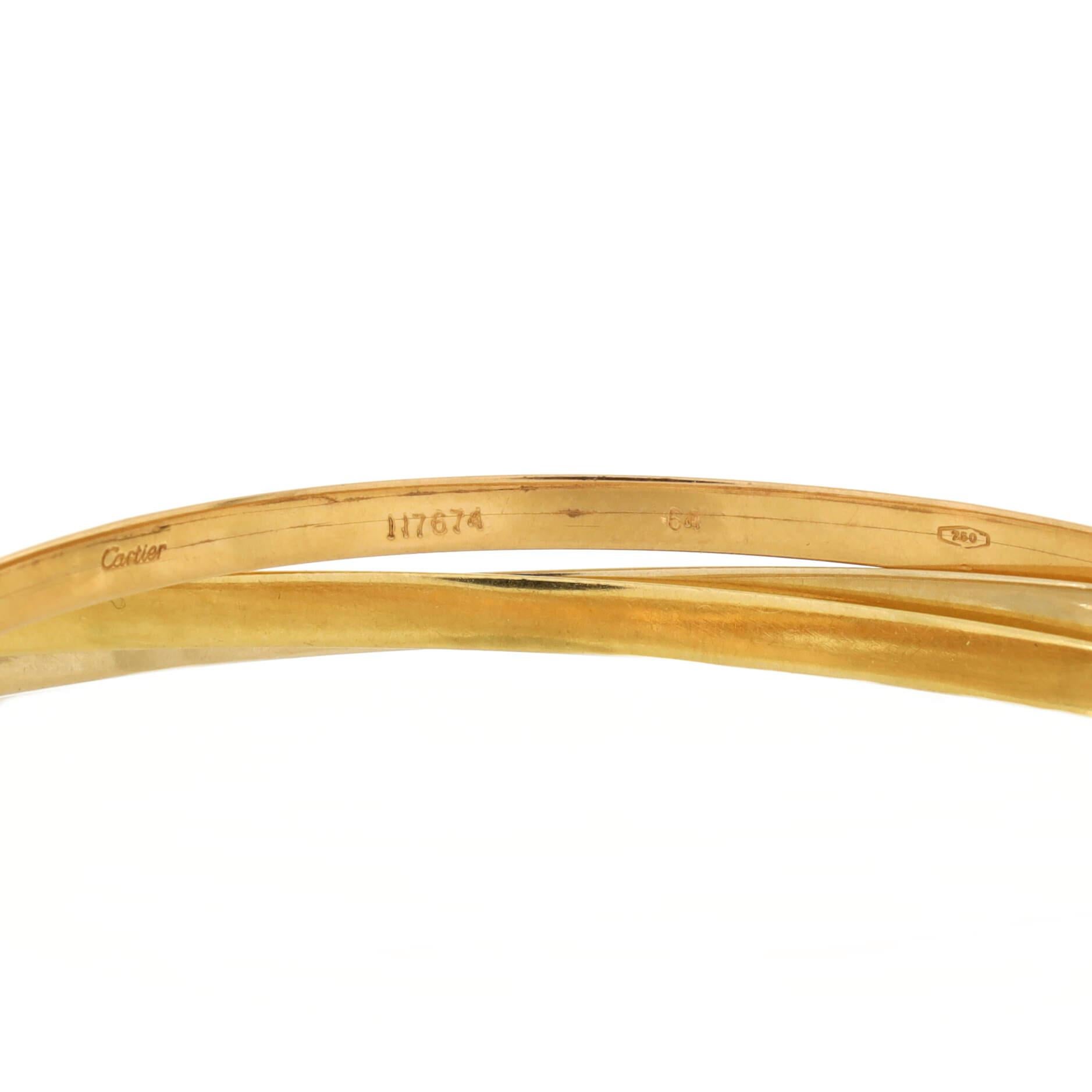 Women's Cartier Vintage Trinity Bangle Bracelet 18k Tricolor Gold