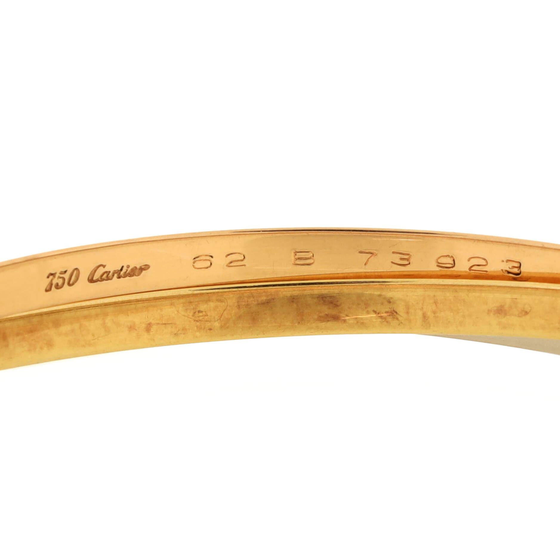 Cartier Vintage Trinity-Armreif aus 18 Karat dreifarbigem Gold im Zustand „Gut“ in New York, NY