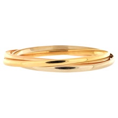 Cartier Vintage Trinity Bangle Bracelet 18K Tricolor Gold