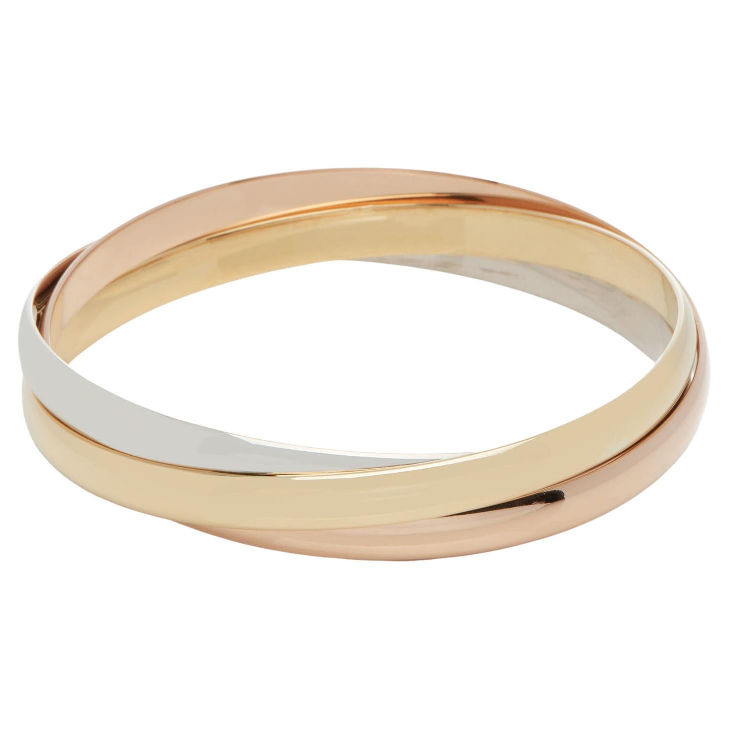 Vintage Cartier Trinity Bangle in 18K TriColour Gold at 1stDibs